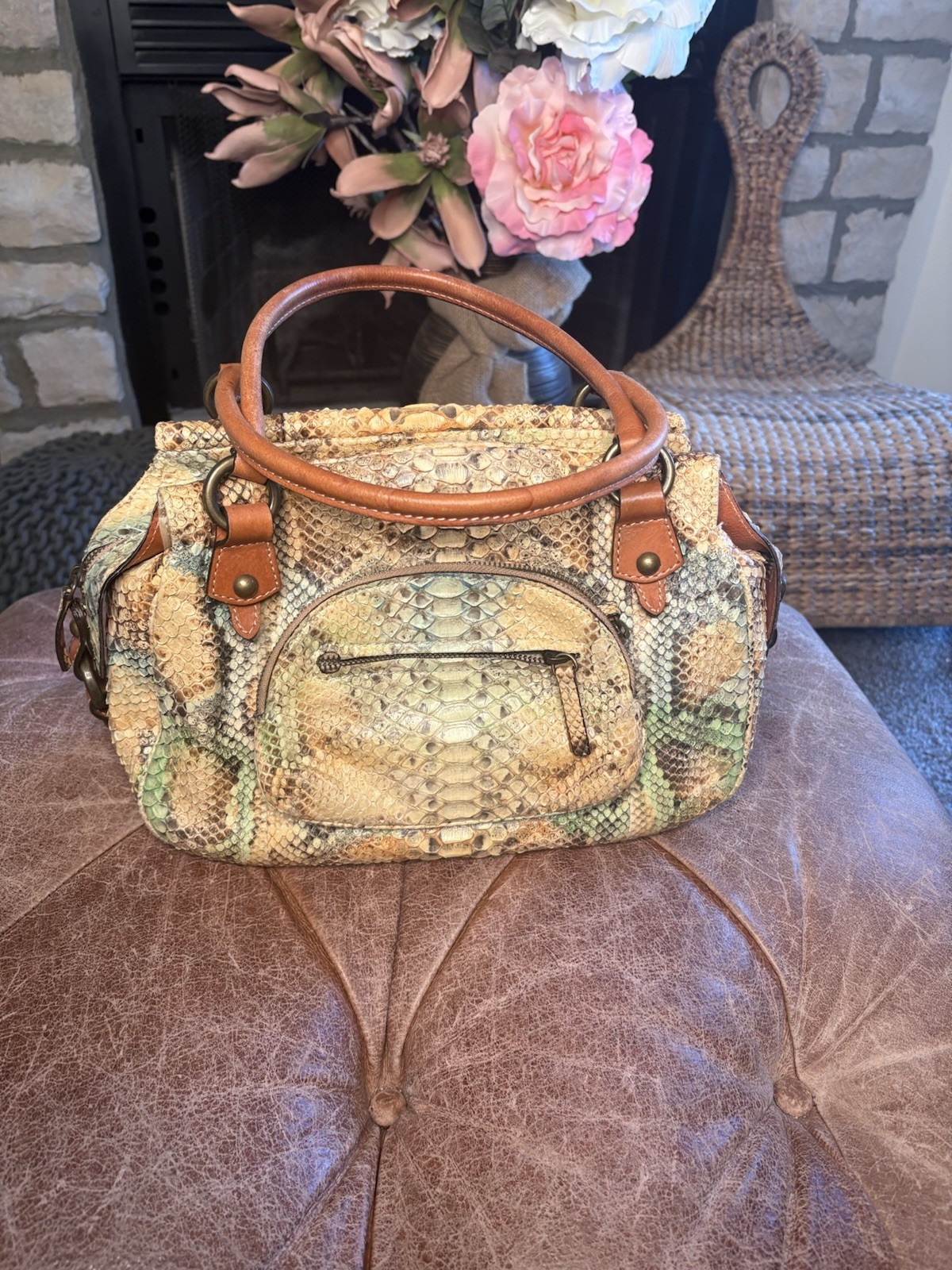 Silvano Biagini Genuine Python Medium Size Should… - image 1