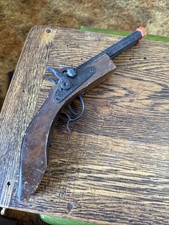 Vintage Parris 5891 Wood & Metal Toy Cap Gun USA MADE used Double Barrel Cool