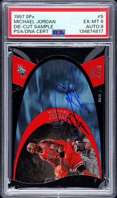 1997 SPX DIE-CUT SAMPLE #5 MICHAEL JORDAN PSA 6 AUTO 8 | eBay
