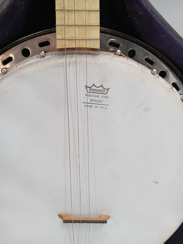 Vintage WORN Banjo Slingerland Maybell Case w Remo Weather King U.S.A. Banjo - Image 3 of 4