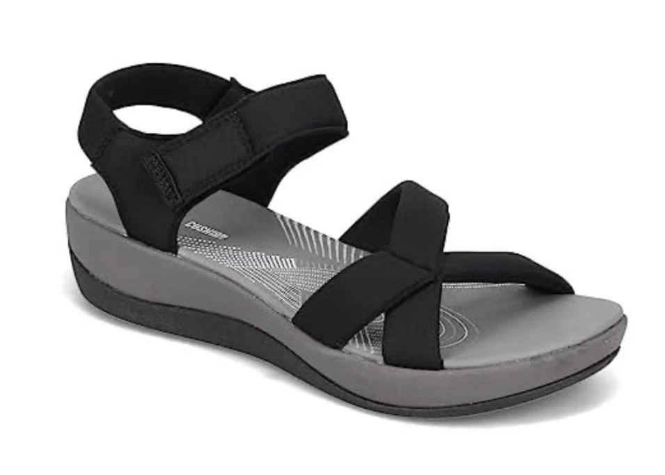 Clarks Cloudsteppers Arla Gracie sandali alla caviglia donna 11M nero 6195049