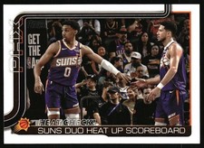 2025-26 Topps #294 Heat Check!: Suns Duo Heat Up Scoreboard Phoenix Suns