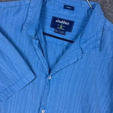 Chubbies Sunday Shirt Men XXL Blue Hawaiian Camp Button Jacquard Biscuits Summer