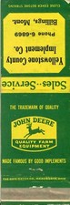 John Deere Matchbook Cover QFE Yellowstone County Implement Billings Montana