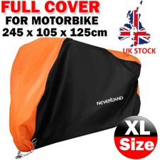 XL Orange Motorcycle Motorbike Cover Outdoor Sun Dust Resistant UV Protector