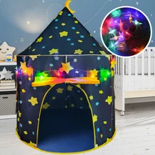 Princess Castle House Indoor/Outdoor Kids Play Tent star Lights Christmas Gifts