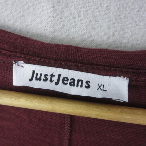 Just Jeans Top Womens Extra Large 16 Brown Tee Shirt T-Shirt Stretch Casual - Picture 12 of 14