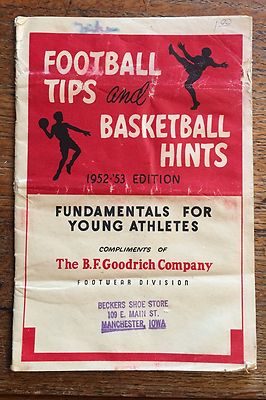 1952-53 Football Tips And Basketball Hints BF Goodrich Footwear Shoes Booklet