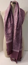 Purple Paisley Scarf~Shoulder Covering~Head Covering 63" Long x 17.5" Wide