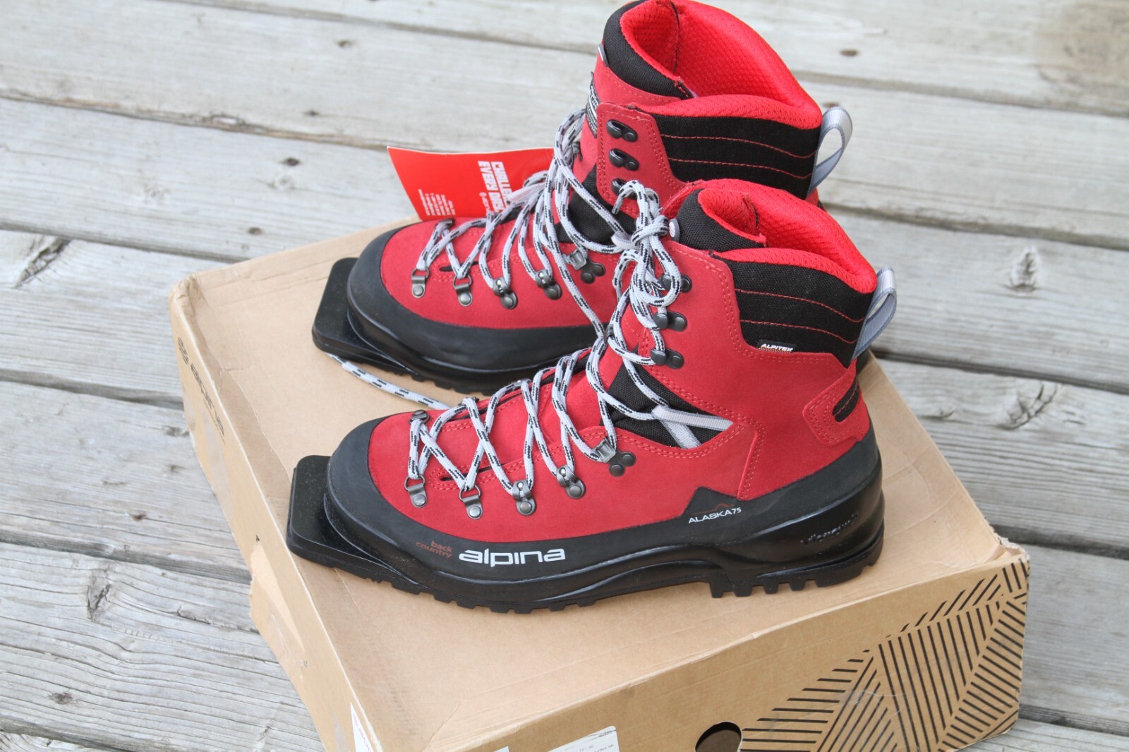SALOMON Alpina Alaska 75 mm stivali da sci di fondo da uomo rossi M46 US12 da uomo