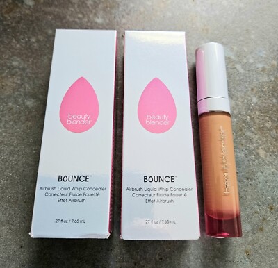 2 Tubes Beauty Blender Bounce DEEP PECAN Airbrush Liquid Whip Concealer NIB!