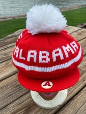 Vintage Alabama Roll Tide Beanie With Bib And Pompon