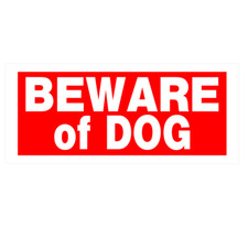 Hillman 847306 Red  White Plastic Beware Of Dog Sign - 6" X 14"