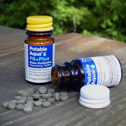 Potable Aqua Water Purification Tablets for Travel Camping Hiking, 2x50ct Bottle - Picture 4 of 4