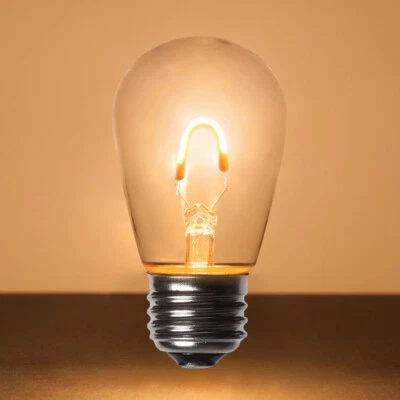 WINTERGREEN LIGHTING S14 LED Visible Filament Edison Patio Light Lamp Bulbs E26, 5 Pack, 4 Colors