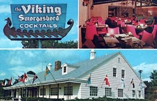 East Dundee Illinois Viking Restaurant Smorgasbord Cocktails Multi-View Postcard