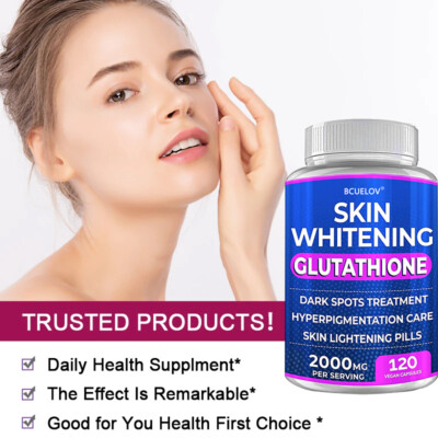 Glutathione whitening capsules brighten the complexion and fade spots/dullness | eBay Glutathione whitening capsules brighten the complexion and fade spots/dullness | eBay