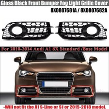2xGlänz Schwarz Wabengrill Für Audi A1 8X 10-14 Nebelscheinwerfer Lüftungsgitter