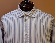Burberry London Long Sleeved Button Front Dress Shirt French Cuff sz 17.5