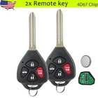 2 For 2007 2008 2009 2010 2011 Toyota Camry Remote Keyless Entry Key Fob 4D67