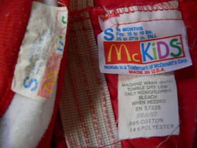 VTG 80S 90S KIDS MCKIDS MCDONALDS SEARS SHIRT