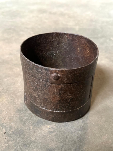 Ancienne Mesure à Grain En Laiton – Artisanal – Outil Primitif Vintage 1930 – Rare