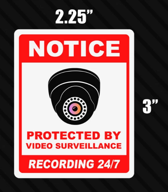 Camera security surveillance sticker video notice warning CCTV alarm decal 10x - Image 2 of 3