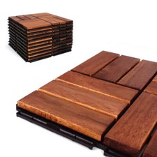 3rd Street Inn Deck Tiles - Interlocking Acacia Patio Tiles -Oiled Acacia Finish