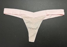 NO BOUNDARIES Women  s 3XL 21 Seamless V-Thong Panties Underwear - Pink Stripes