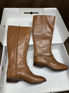 nine west riding boots cognac
