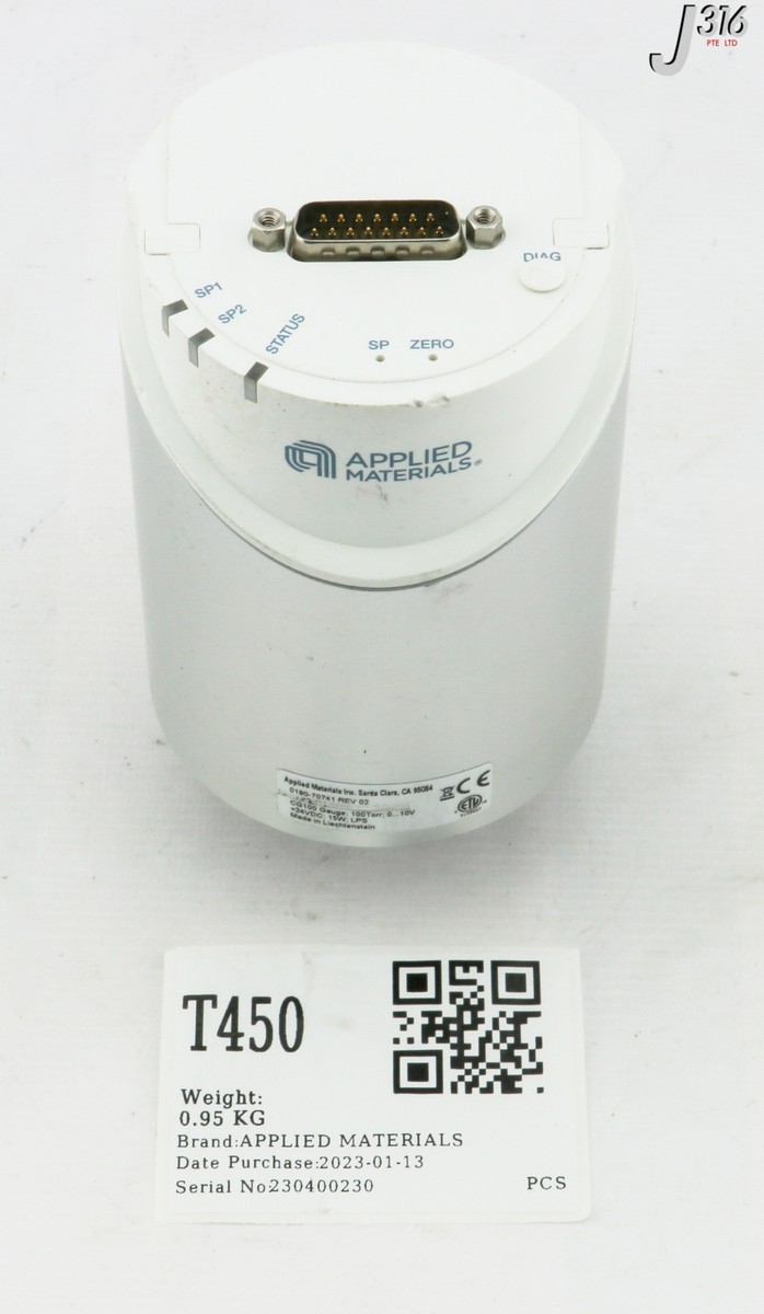 T450 APPLIED MATERIALS CAPACITANCE GAUGE, CG100, 100 TORR 0190