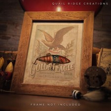 Vintage Fishing Lure Art Print 8X10 Patriotic Artwork Fishing Cabin Wall Decor