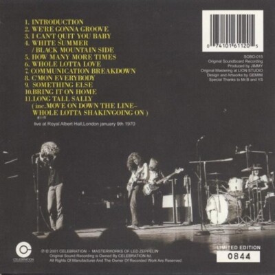 LED ZEPPELIN / ROYAL ALBERT HALL 1970 (1CD) Paper Jacket CD | eBay
