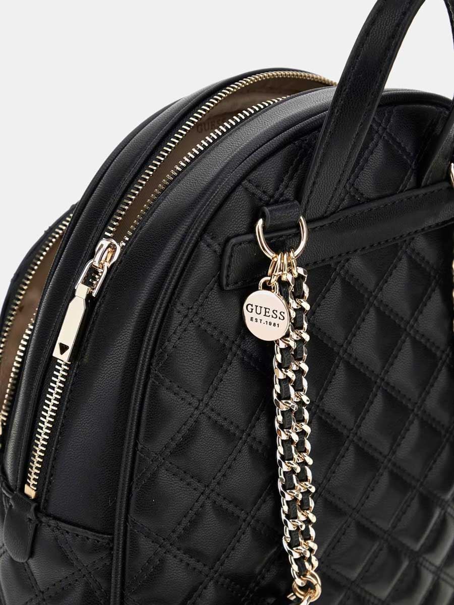 GUESS Giully Cupola Zaino Trapuntato Donna Borsa IN Nero