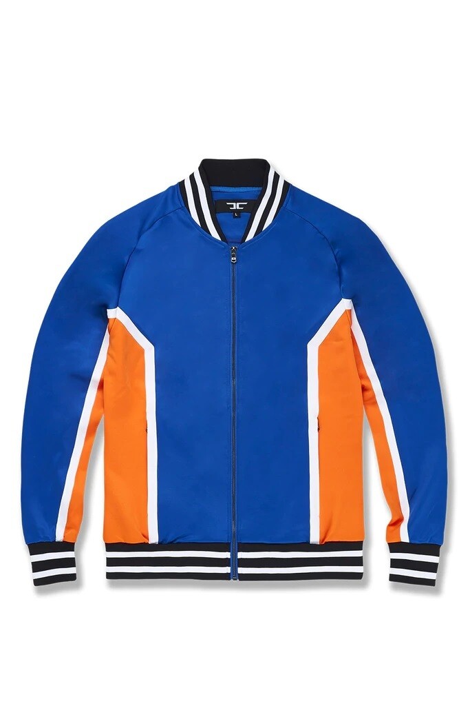 New Men's Jordan Craig Track Jacket/Pants Blue/White/Orange Size