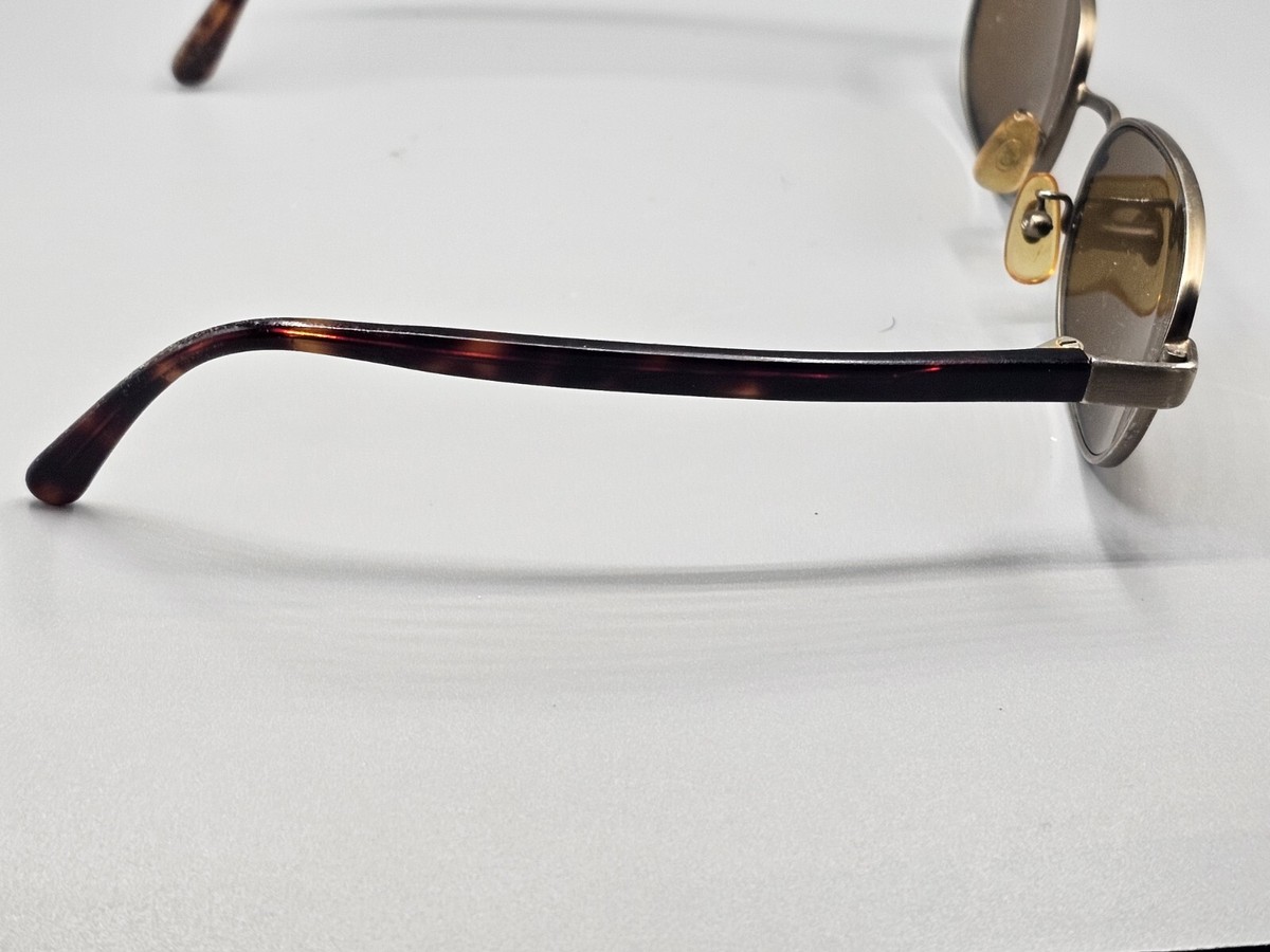 Vintage Calvin Klein 236S Tortoise Oval Metal Sunglasses 55 