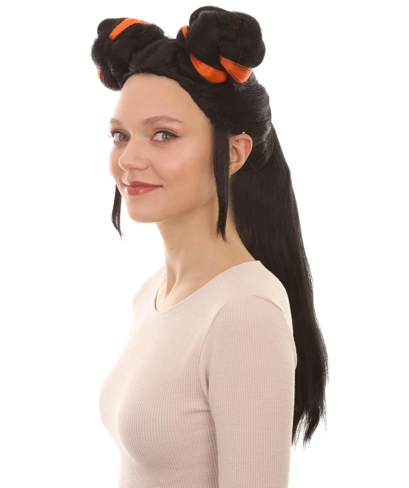 Pelucas de moño de cantante para mujer, concurso de canciones, pelucas de celebridades en blanco y negro, Foto 4 de 4