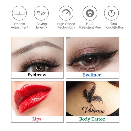Tattoo Machine Semi Permanent Makeup Microblading Pen for Eyebrow Lip ...