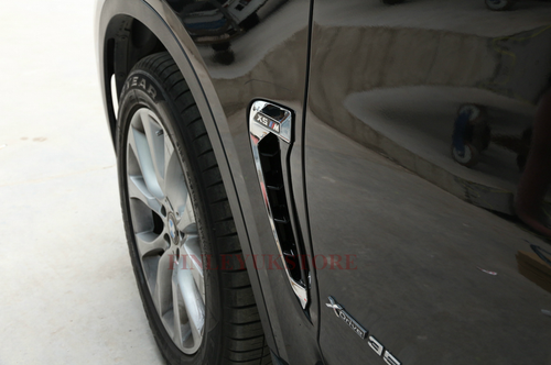 For BMW F15 X5 M Type Marker Chrome Side Fender Air Wing Vent Trim - Picture 4 of 6