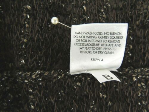 Maglione Eileen Fisher Tagliato Extra Small Marrone Nero Marrone Marrone Argento Metallico - Foto 8 di 8