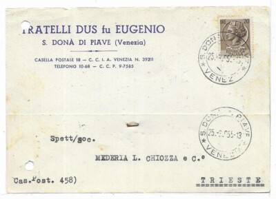 COMMERCIAL (1244) - SAN DONA' DI PIAVE Fratelli DUS di Eugenio - FG/Vg 1955
