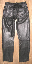 - RABERG - LEDERJEANS / Lederhose in schwarz aus GLATTLEDER in ca. W28 / L32