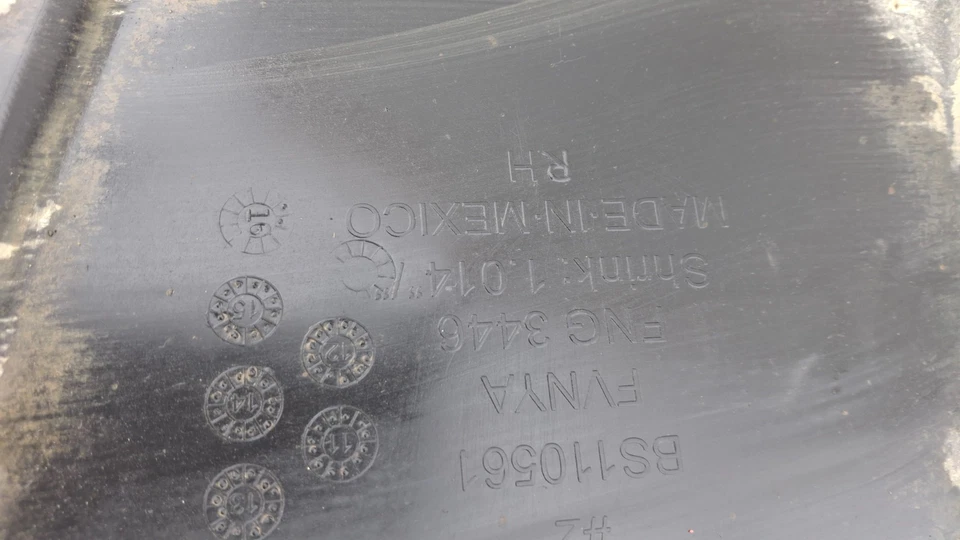 2013-2016 FORD FUSION REAR RIGHT PASSENGER UNDER BODY SPLASH SHIELD GUARD OEM - Image 4 of 4