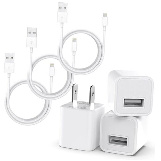 3-Pack MFi Certified iPhone Charger Cable for Fast Charging & Data Sync in White-image