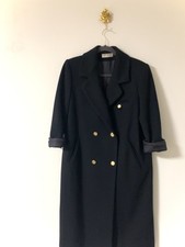 Vintage Forecaster of Boston Black Wool Coat Union Made Double Breasted Classic