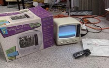 VTG 2001 Spectra 5 Black White PORTABLE TV W/ AM/FM Radio Model 53-BWR
