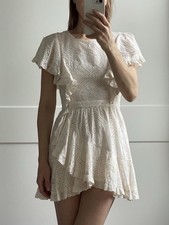 Love shack fancy cream lace ruffle mini dress size 0Would fit XS/S