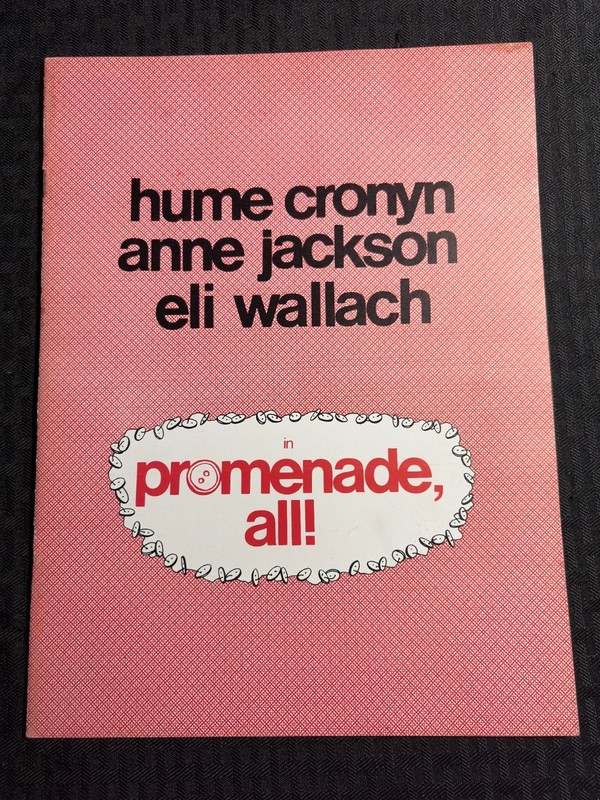 1980's PROMENADE ALL! 9x12" 16pg Program VG/FN 5.0 w/ Cronyn Jackson and Wallach