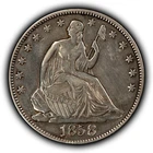 1858 50c Seated Liberty Silver Half Dollar - XF - SKU-Z6498