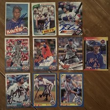 Topps/Score Autographed New York Mets MLB Baseball Card Lot 10 Gooden Cardenal